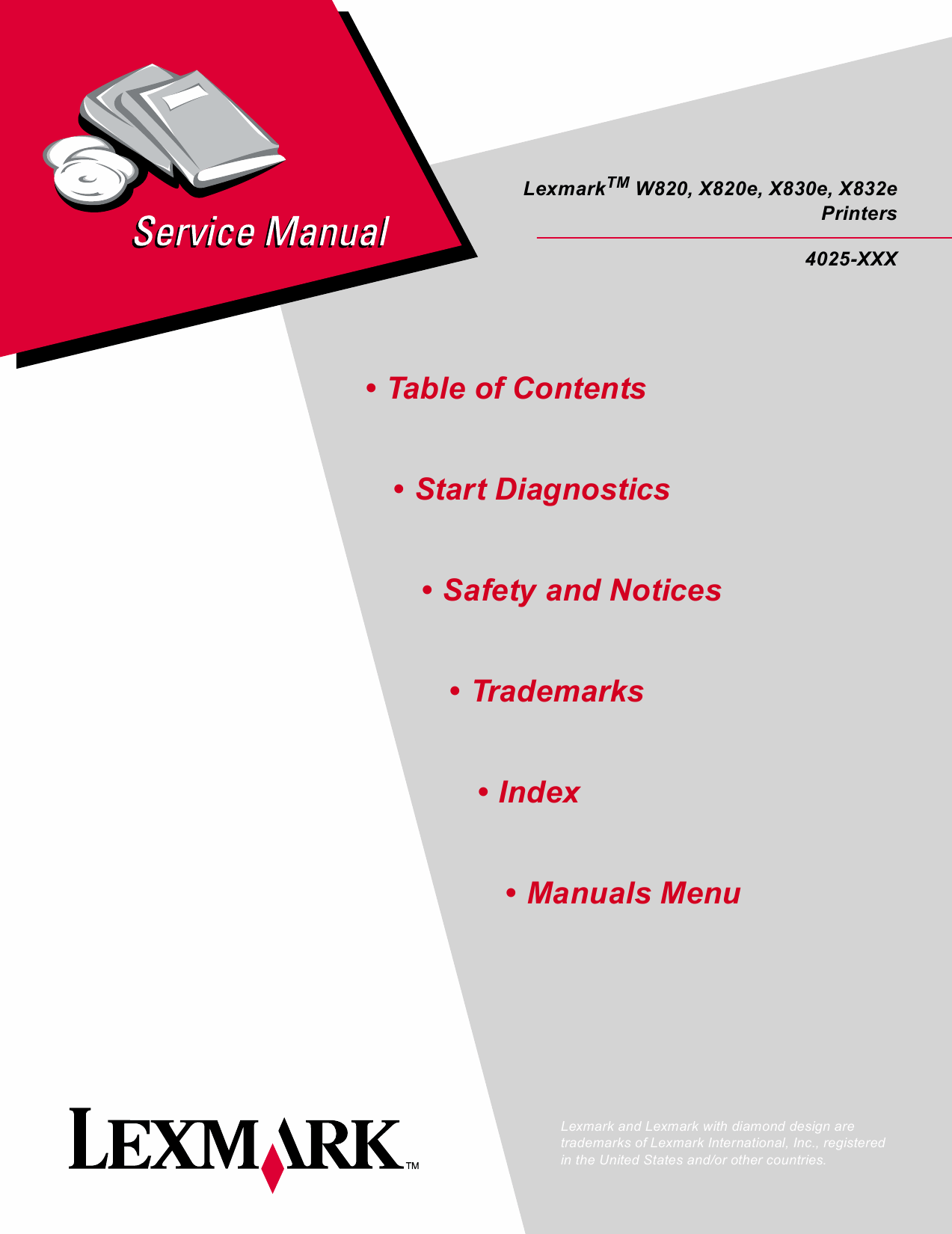 Lexmark W W830e W820 W820e W832e 4025 Service Manual-1